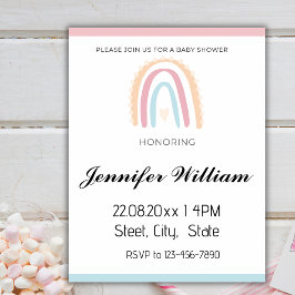Boho Rustic Rainbow Gender Neutral Baby Shower Einladung