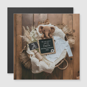Boho-Rustic-Schwangerschafts-Ankündigungskarte Magnetkarte