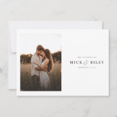 Boho Rustic Script Foto Budget Hochzeit Einladung (Vorderseite)