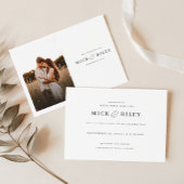 Boho Rustic Script Foto Budget Hochzeit Einladung