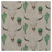 Boho Rustic Skull Cactus Gemustert Stoff (Muster)