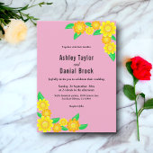 Boho Rustic Sonnenblume Blush Sommerblumenhochzeit Einladung