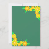 Boho Rustic Sonnenblume Grüne Frühlingsblüte Hochz Einladung (Rückseite)