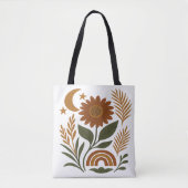 Boho Rustic Sonnenblume & Regenbogen Tasche (Vorderseite)
