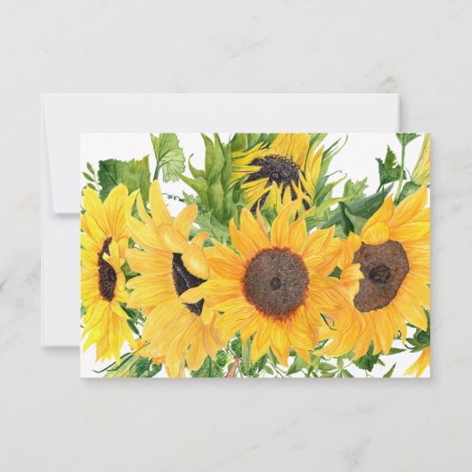 Boho Rustic Sonnenblume Summer Bouquet UAWG RSVP Karte (Rückseite)