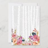 Boho Rustic Spring Birch Woodland Twins Dusche Einladung (Rückseite)