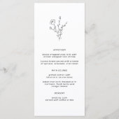 Boho Rustic Style Simple Floral Wedding Menükarte (Rückseite)