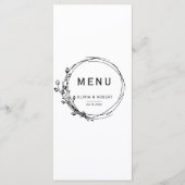 Boho Rustic Style Simple Floral Wedding Menükarte (Vorderseite)