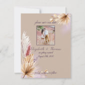 Boho Rustic Summer Pampas Grass Wedding Save The Date (Vorderseite)