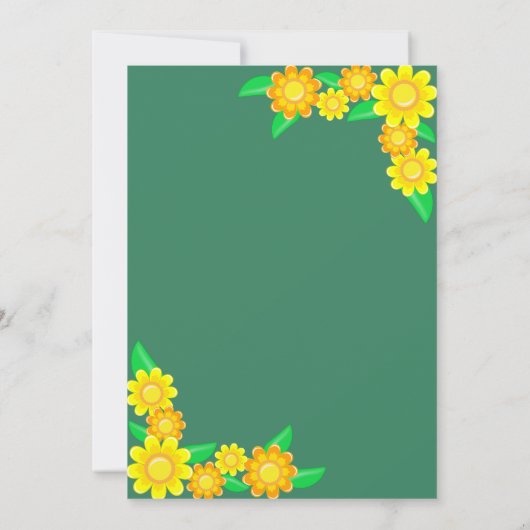 Boho Rustic Sunflower Spring Brautparty Einladung (Rückseite)