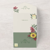 Boho Rustic Sunflower Wedding All In One Einladung (Außenbereich)