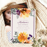 Boho Rustic Sunflower Wildblume Foto Geburtstag