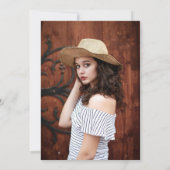 Boho Rustic Sunflower Wildblume Foto Geburtstag Einladung (Rückseite)