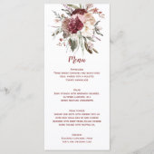Boho Rustic Terracotta Peach Marsala Wedding Menu Menükarte (Vorderseite)
