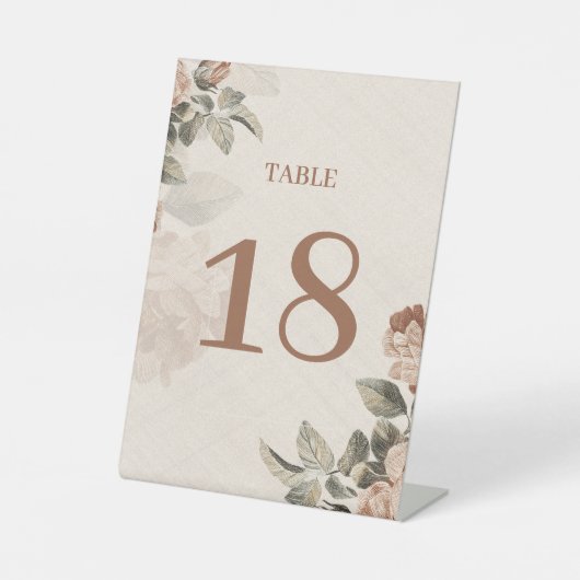 Boho Rustic Terrakotta Florale Hochzeit | Sockelschild (Vorderseite)