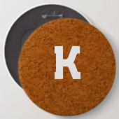 Boho Rustic Textured Wood braun personalisiert Button (Vorne & Hinten)