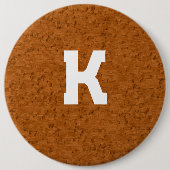 Boho Rustic Textured Wood braun personalisiert Button (Vorderseite)