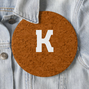 Boho Rustic Textured Wood braun personalisiert Button