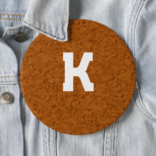 Boho Rustic Textured Wood braun personalisiert Button (Beispiel)