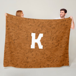 Boho Rustic Textured Wood braun personalisiert Fleecedecke