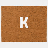 Boho Rustic Textured Wood braun personalisiert Fleecedecke (Vorderseite (Horizontal))