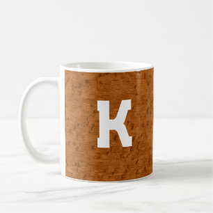 Boho Rustic Textured Wood braun personalisiert Kaffeetasse