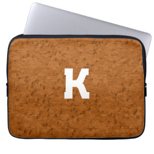 Boho Rustic Textured Wood braun personalisiert Laptopschutzhülle