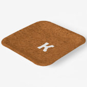 Boho Rustic Textured Wood braun personalisiert Pappteller (Gewinkelt)