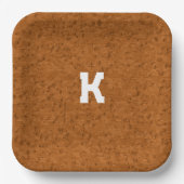 Boho Rustic Textured Wood braun personalisiert Pappteller (Vorderseite)