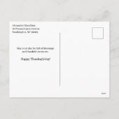 Boho Rustic Thanksgiving Pumpkin Harvest Feiertagspostkarte (Rückseite)