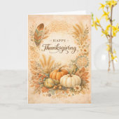 Boho Rustic Thanksgiving Pumpkin Harvest  Karte (Gelbe Blume)
