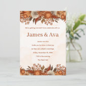 Boho Rustic Theme wedding Invitation Einladung (Stehend Vorderseite)