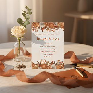 Boho Rustic Theme wedding Invitation Einladung