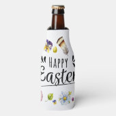 Boho Rustic Watercolor Farbenfrohe Ostern Flaschenkühler (Flaschenvorderseite)