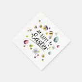 Boho Rustic Watercolor Farbenfrohe Ostern Serviette (Ecke)