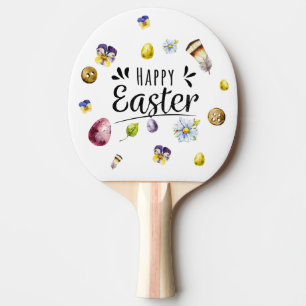 Boho Rustic Watercolor Farbenfrohe Ostern Tischtennis Schläger