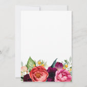 Boho Rustic Watercolor Floral 80. Geburtstagsparty Einladung (Rückseite)