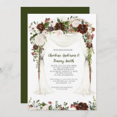 Boho Rustic Watercolor Floral Canopy Einladung (Vorne/Hinten)