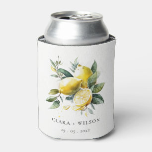 Boho Rustic Watercolor Yellow Lemon Garden Wedding Dosenkühler