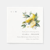 Boho Rustic Watercolor Yellow Lemon Garden Wedding Serviette (Vorderseite)