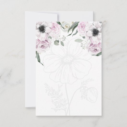 Boho Rustic Wedding Einladung - Elegante Blumen (Rückseite)