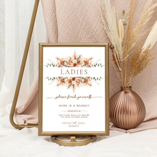 Boho Rustic Wedding Ladys Badezimmer Basket Poster