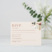 Boho Rustic Wedding RSVP Card Postcard Umschließun Karte (Stehend Vorderseite)