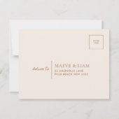 Boho Rustic Wedding RSVP Card Postcard Umschließun Karte (Rückseite)