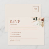 Boho Rustic Wedding RSVP Card Postcard Umschließun Karte (Vorne/Hinten)