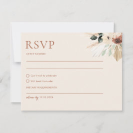 Boho Rustic Wedding RSVP Card Postcard Umschließun Karte