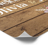 Boho Rustic Wedding Sign Poster (Ecke)