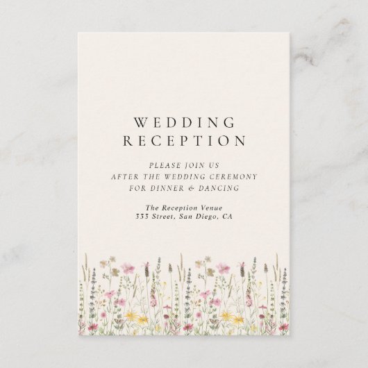 Boho Rustic Wedding with Wildflowers Begleitkarte (Vorderseite)