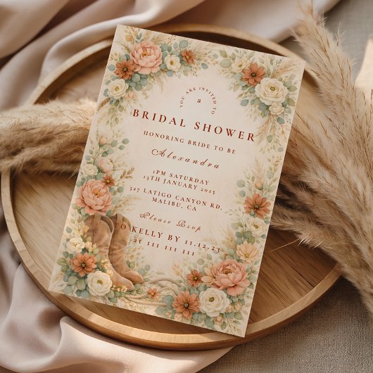 Boho Rustic Western Bridal Shower Einladung
