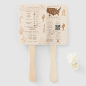 Boho Rustic Western Cowboy Wedding Info Graphic Fächer (Vorne und Hinten)